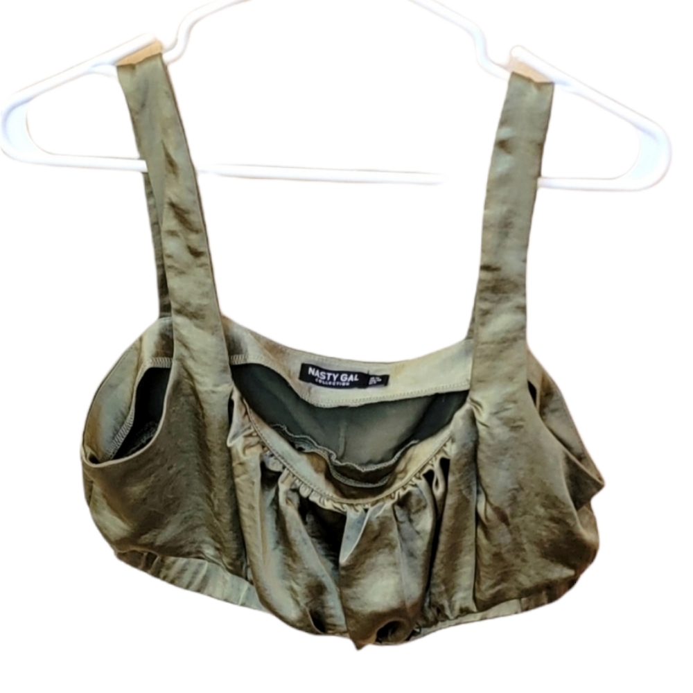 NASTY GAL Olive Green Halter top